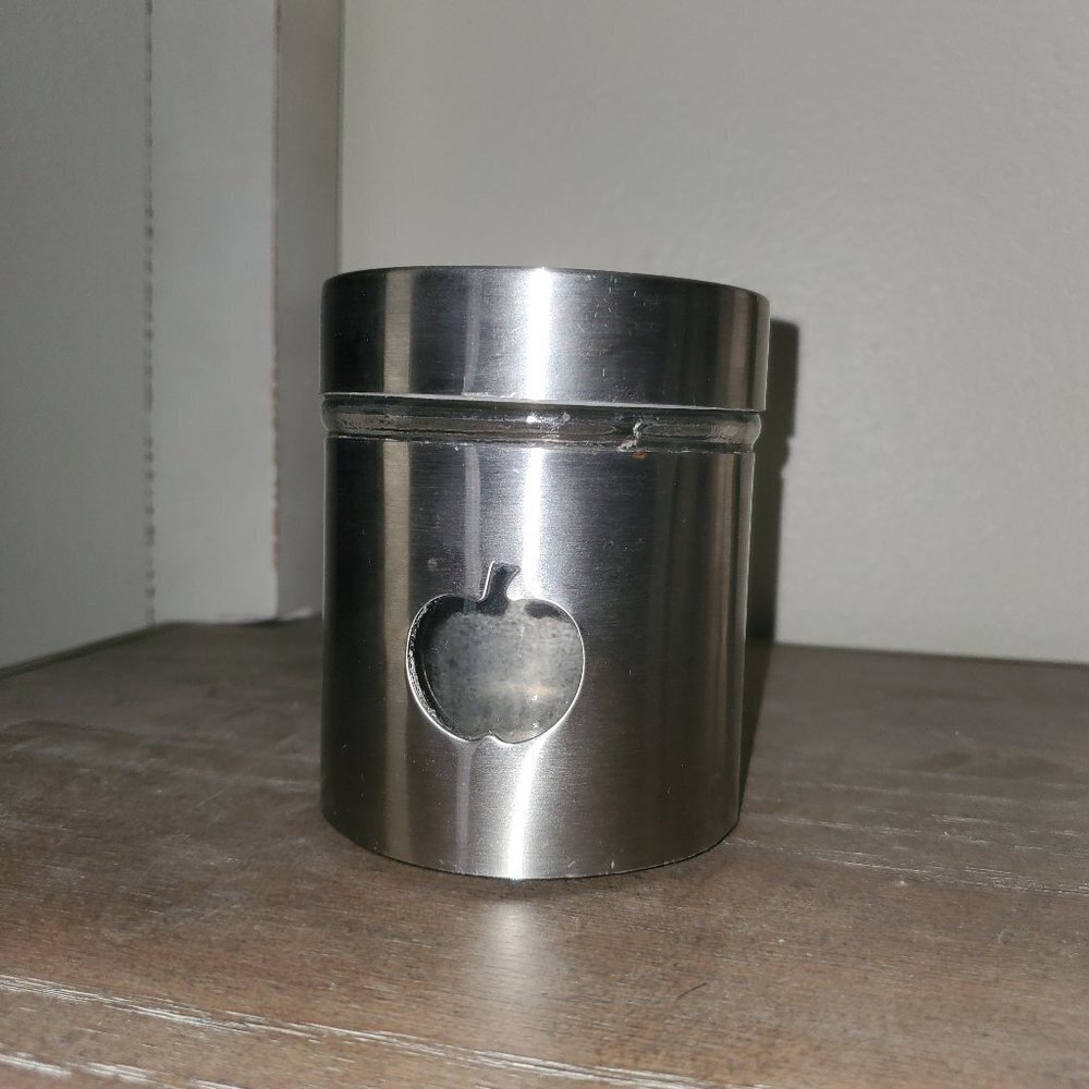 APPLE STAINLESS STEEL GLASS JAR  KEEPSAKE || EUC - Picture 3 of 11